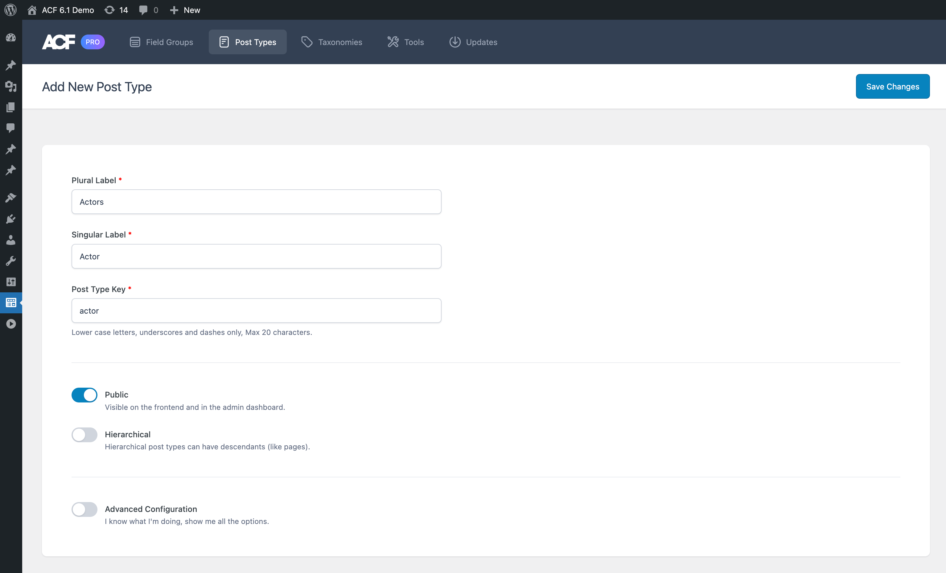 ACF 6.1 Adds Support for Registering Custom Post Types and Taxonomies