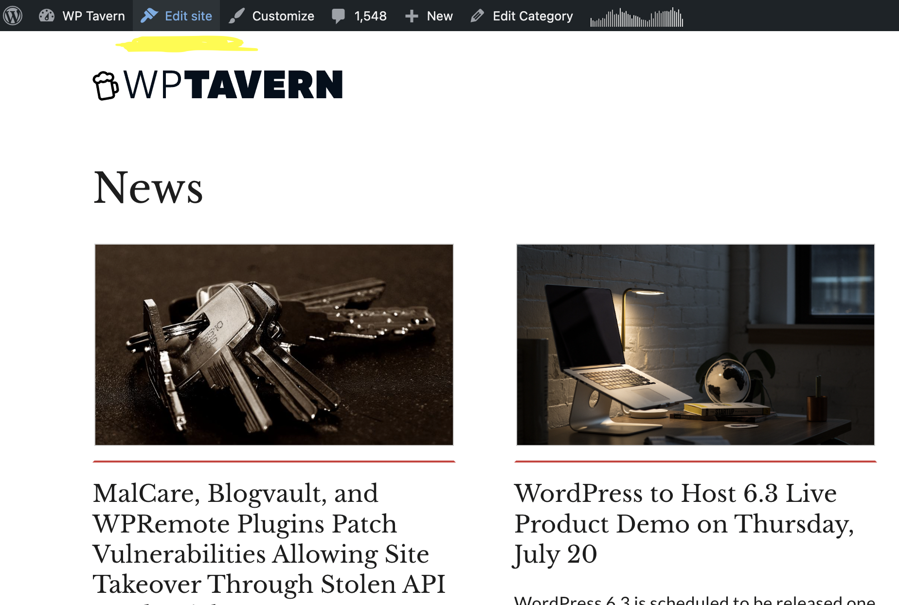 WordPress 6.3 Makes the “Edit Site” Link Open the Current Template