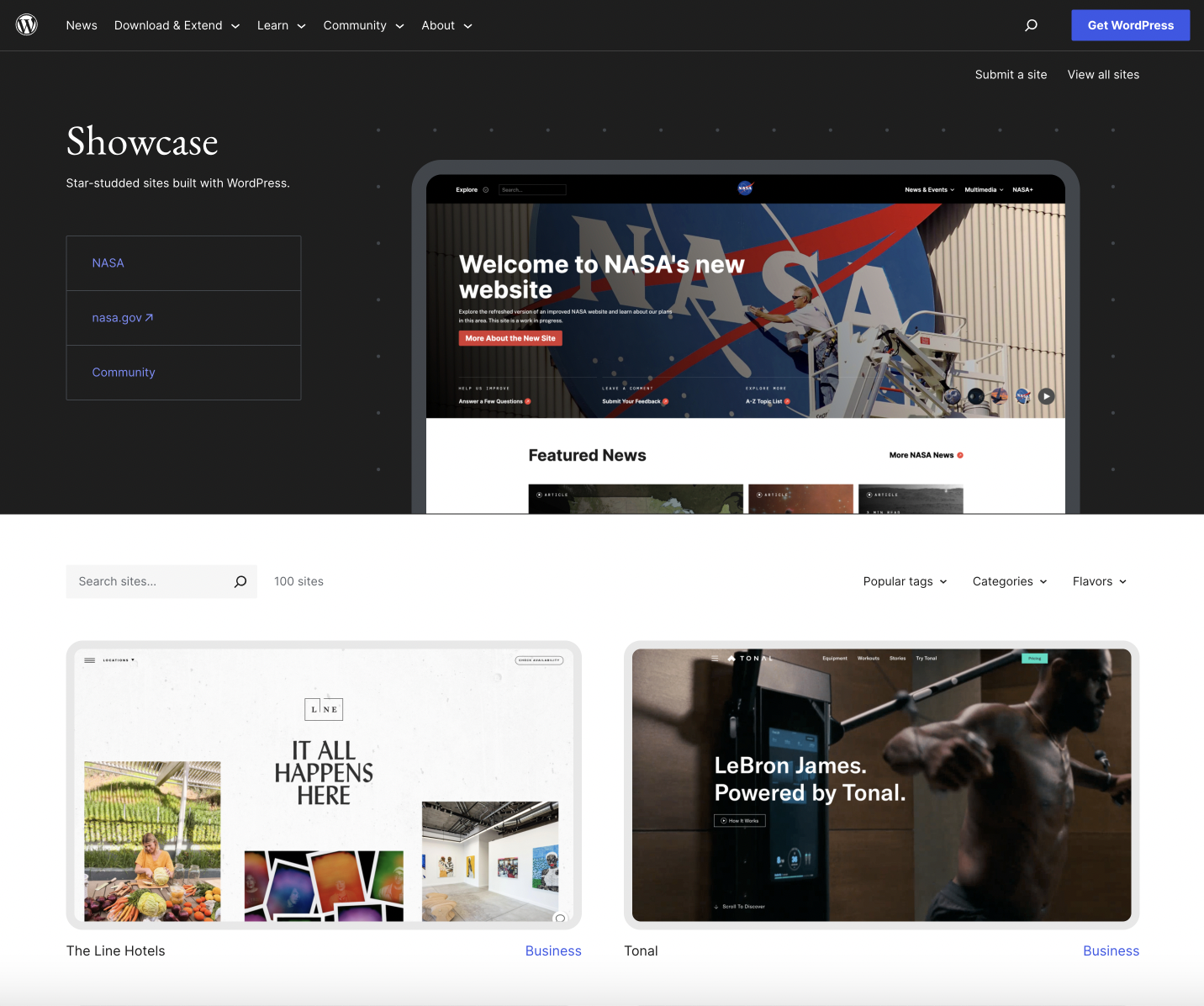 WordPress Relaunches Showcase Powered by Blocks